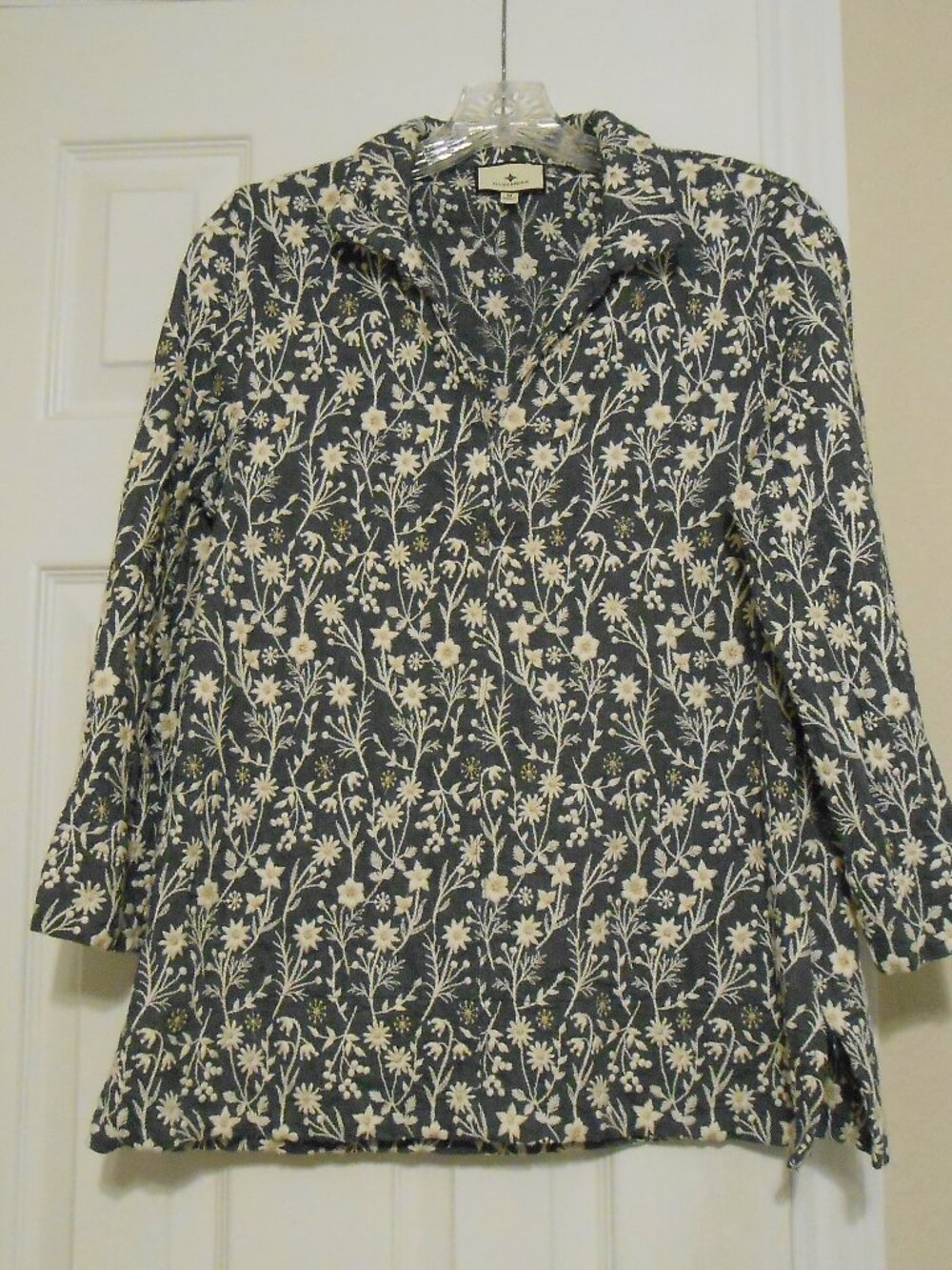 Tuckernuck Long Sleeve Chambray Embroidered Top
